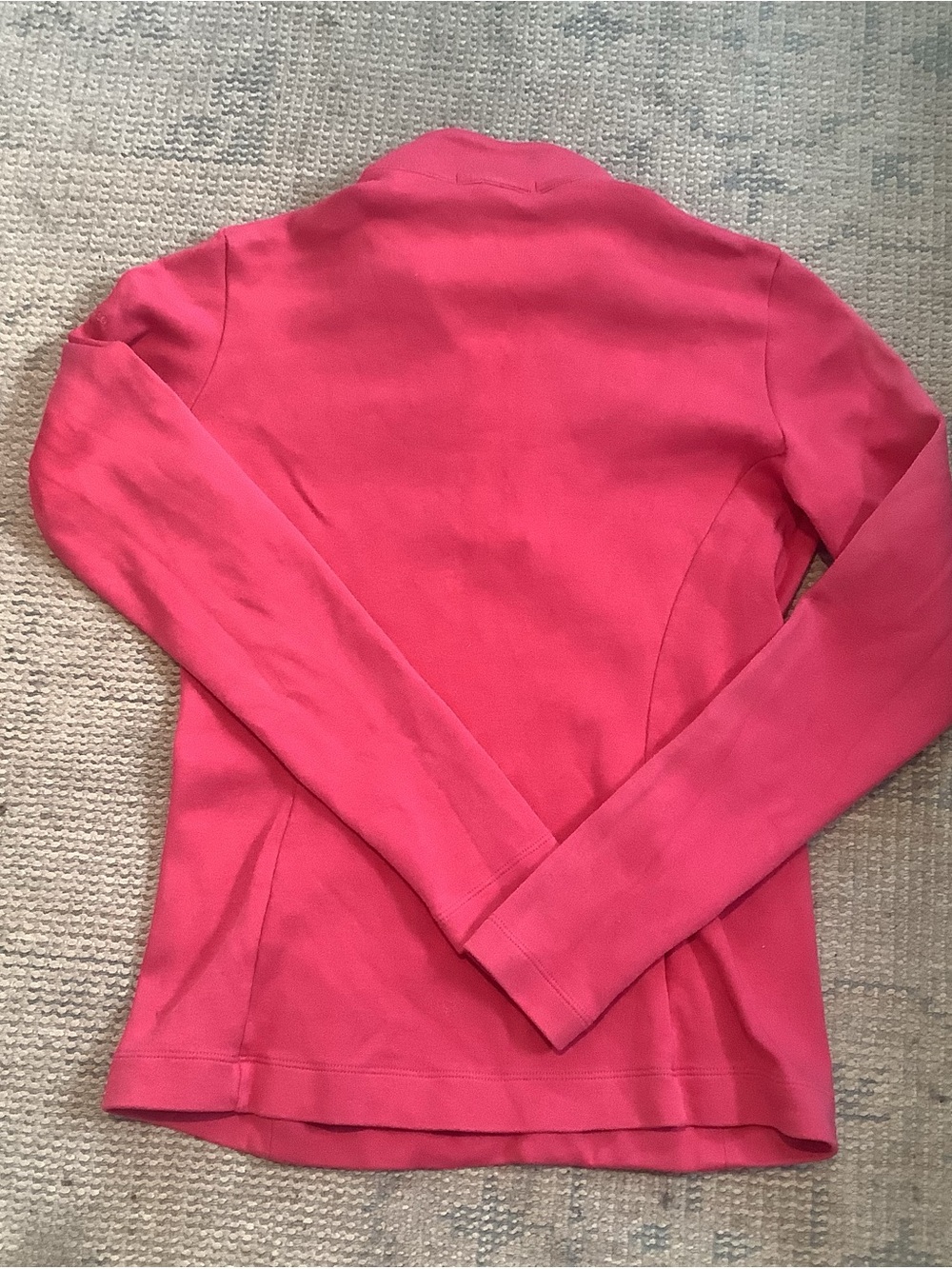 Fairway & Greene Pink Quarter-Zip Pullover with Teal Logo Women’s Sz Small - Picture 5 of 7